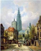 unknow artist European city landscape, street landsacpe, construction, frontstore, building and architecture.073 oil painting picture wholesale